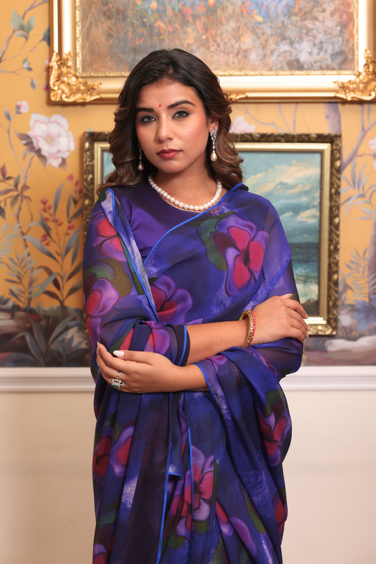 Sharmila Printed French Chiffon Saree