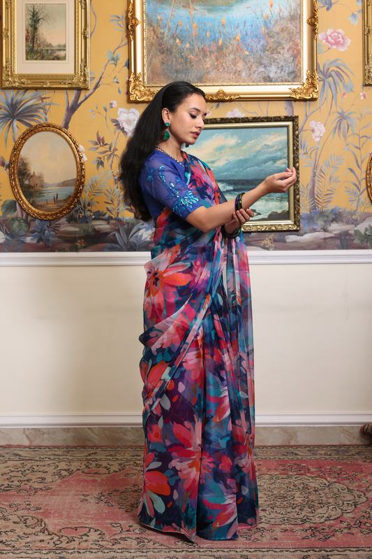 Godavari Printed French Chiffon Saree