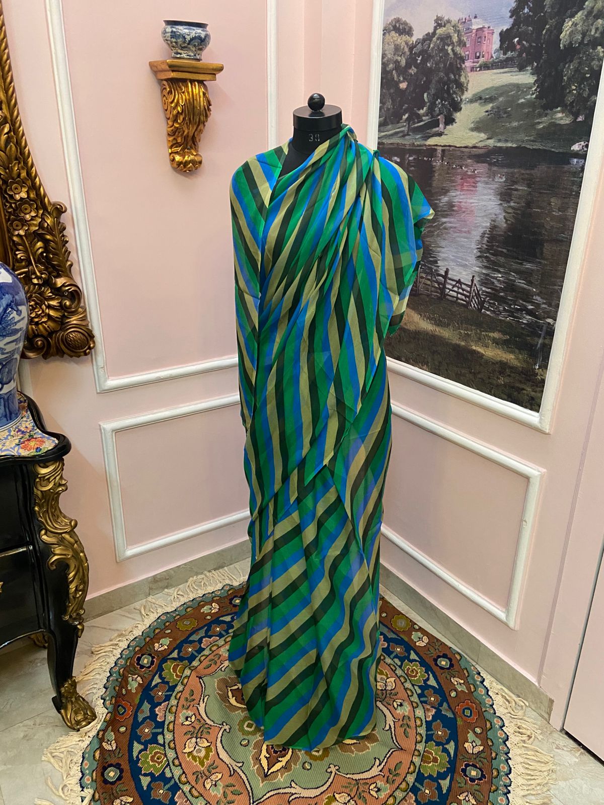 Neel Vanika Multicolor Chiffon Lehariya Saree