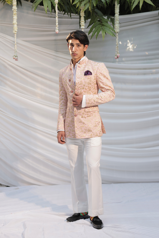Dhawal Blush Pink Bandhgala