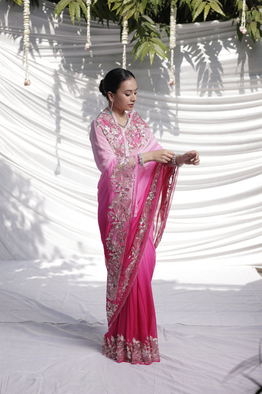 Nadira rose ombre chiffon
