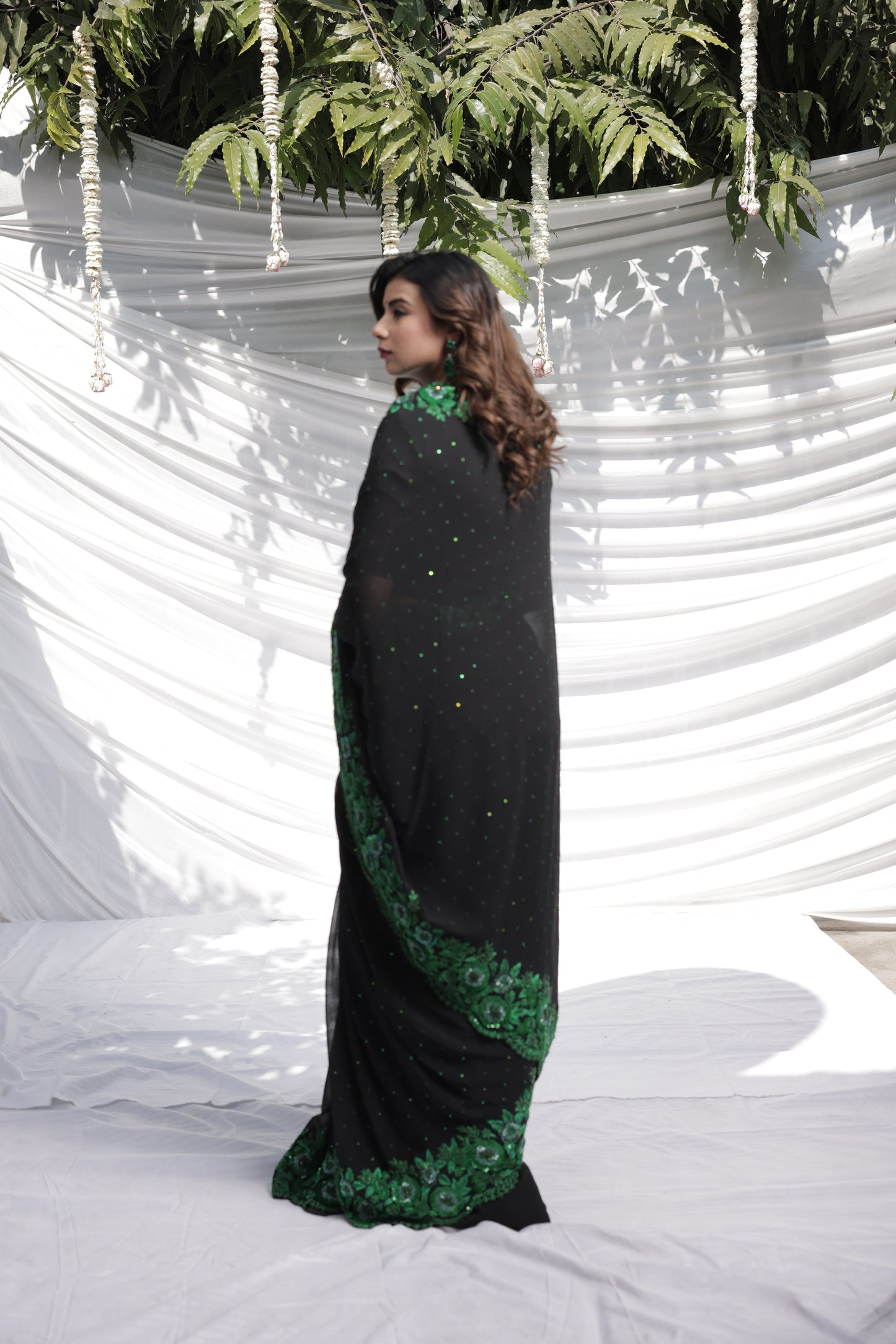 Emeraude Noir saree