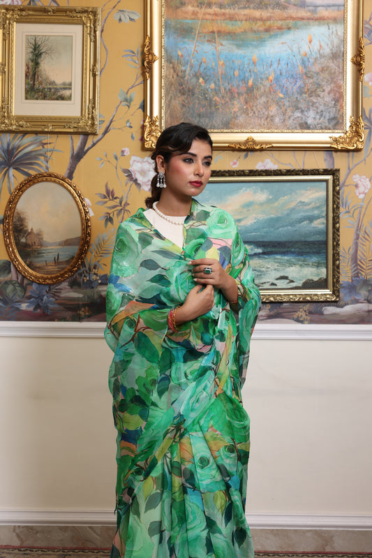Kaveri Printed French Chiffon Saree
