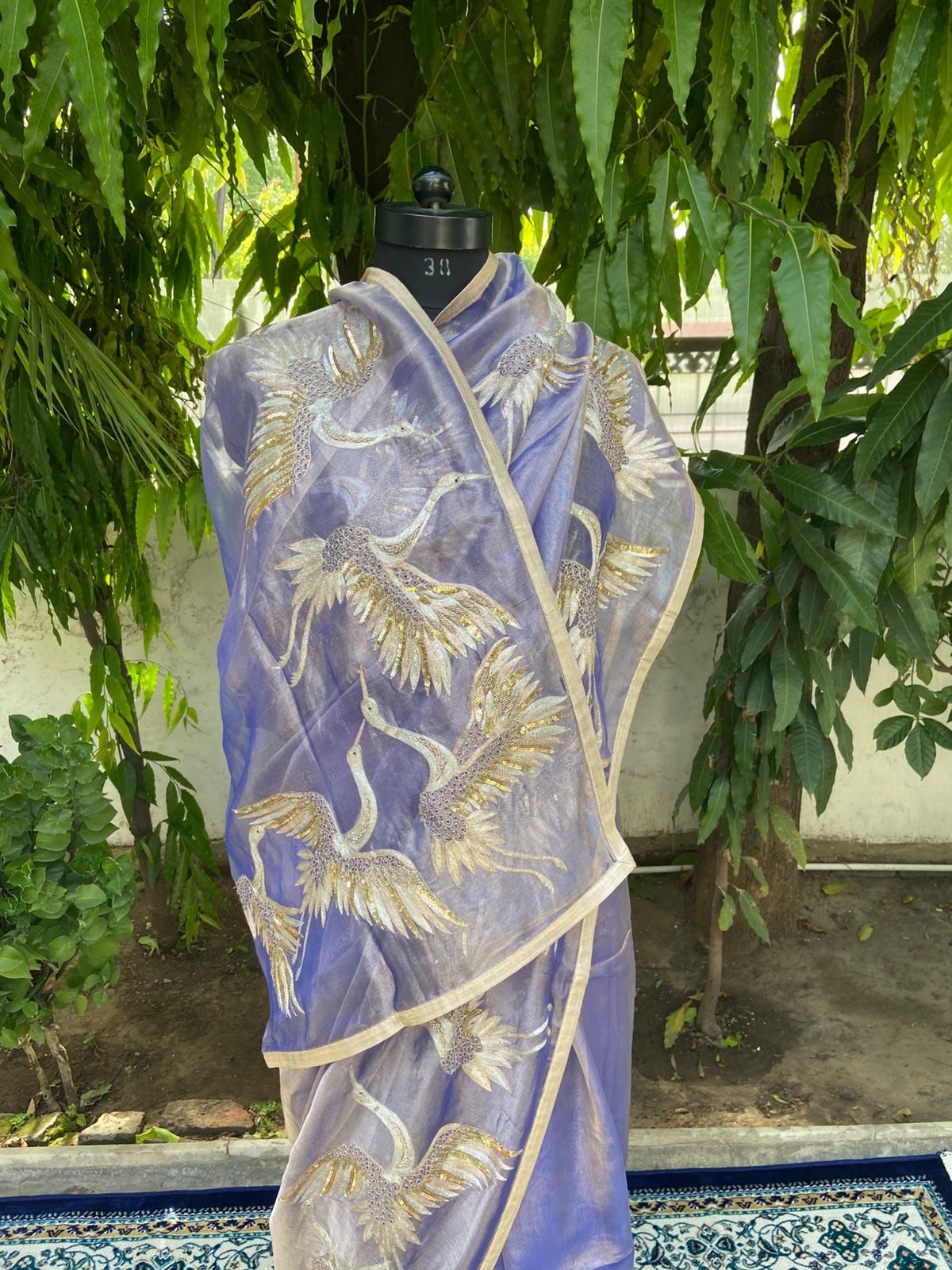 Lavender Flight Tissue Saree