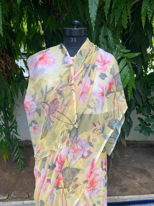 Uttara Petal French Chiffon Saree