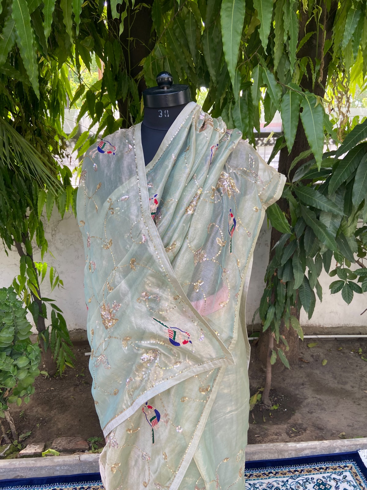 Mint Melody Tissue Saree