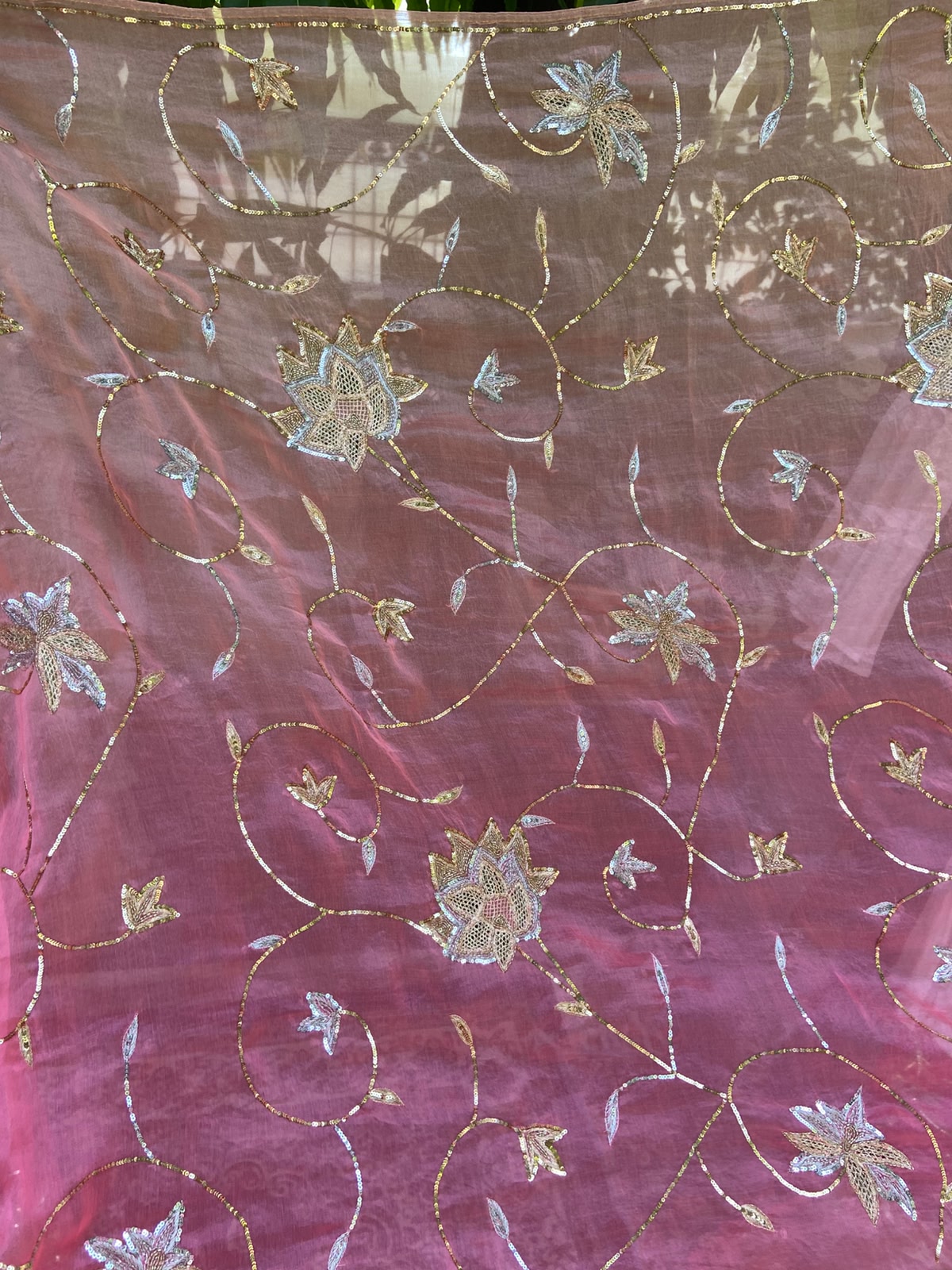 Peach Blossom Organza Saree