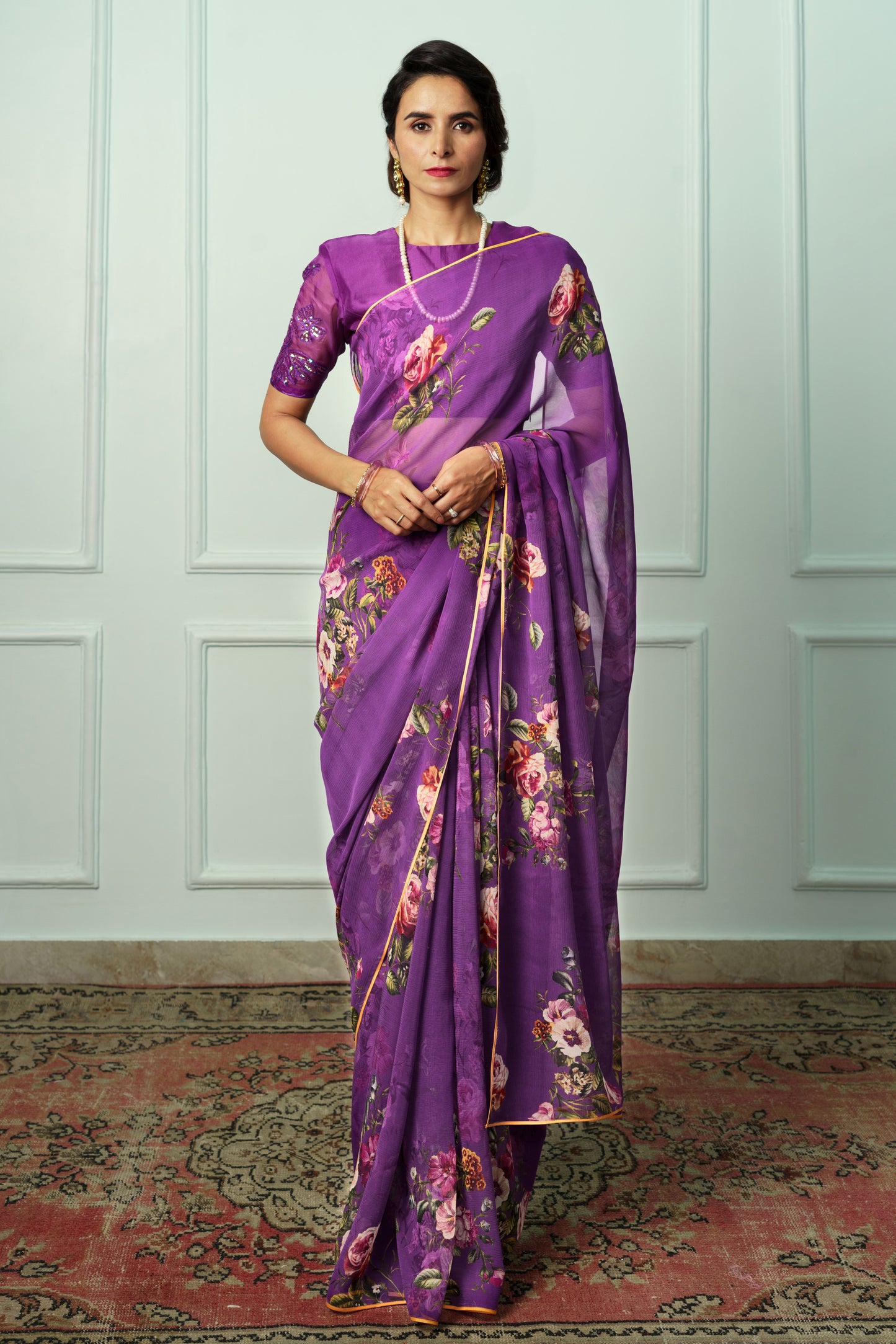 Mridula Printed French Chiffon Saree