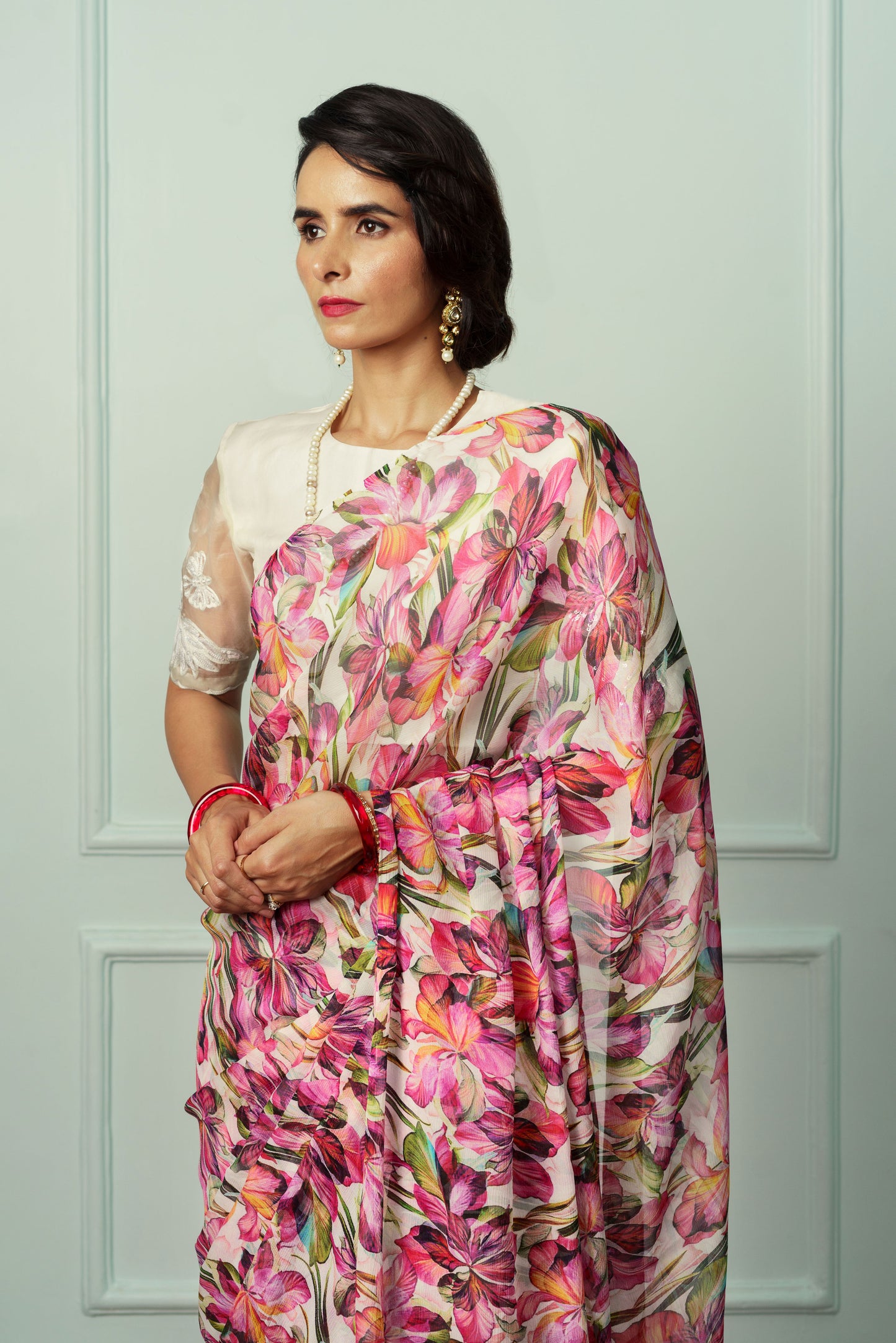 Gayatri Printed French Chiffon Saree