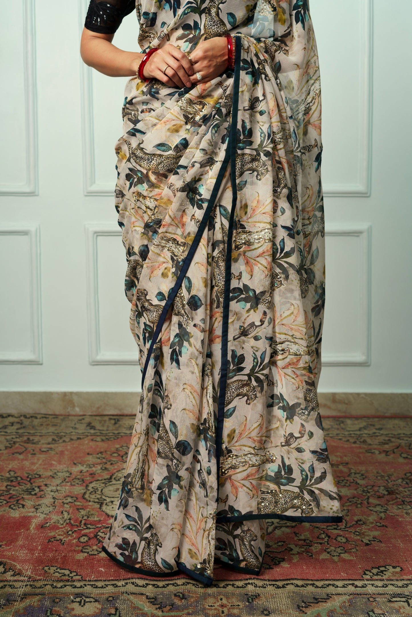 Maithli Printed French Chiffon Saree