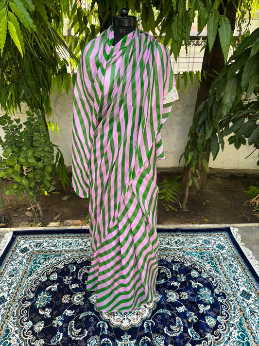 Matcha Sorbet Chiffon Lehariya Saree