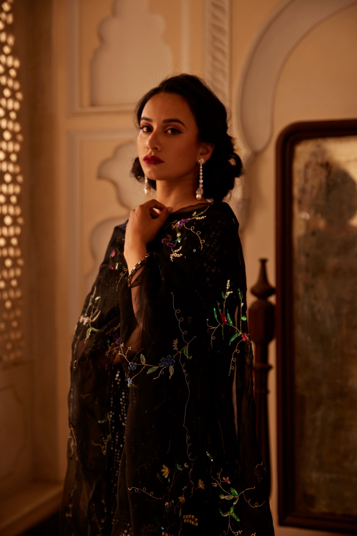 Black Garden Dawn Kurta Set