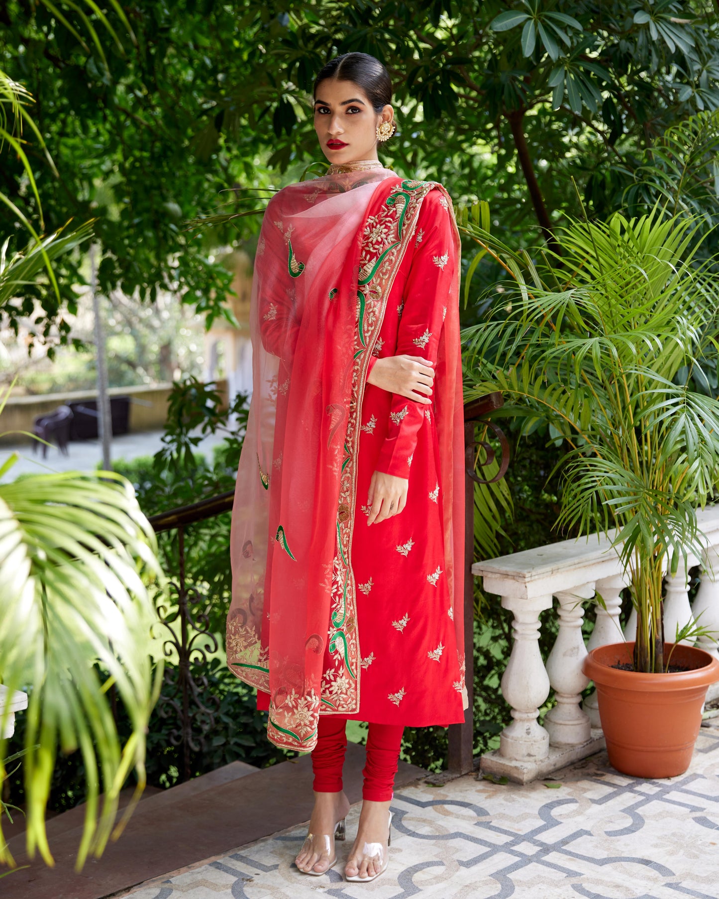 Red Urmila Kurta Set