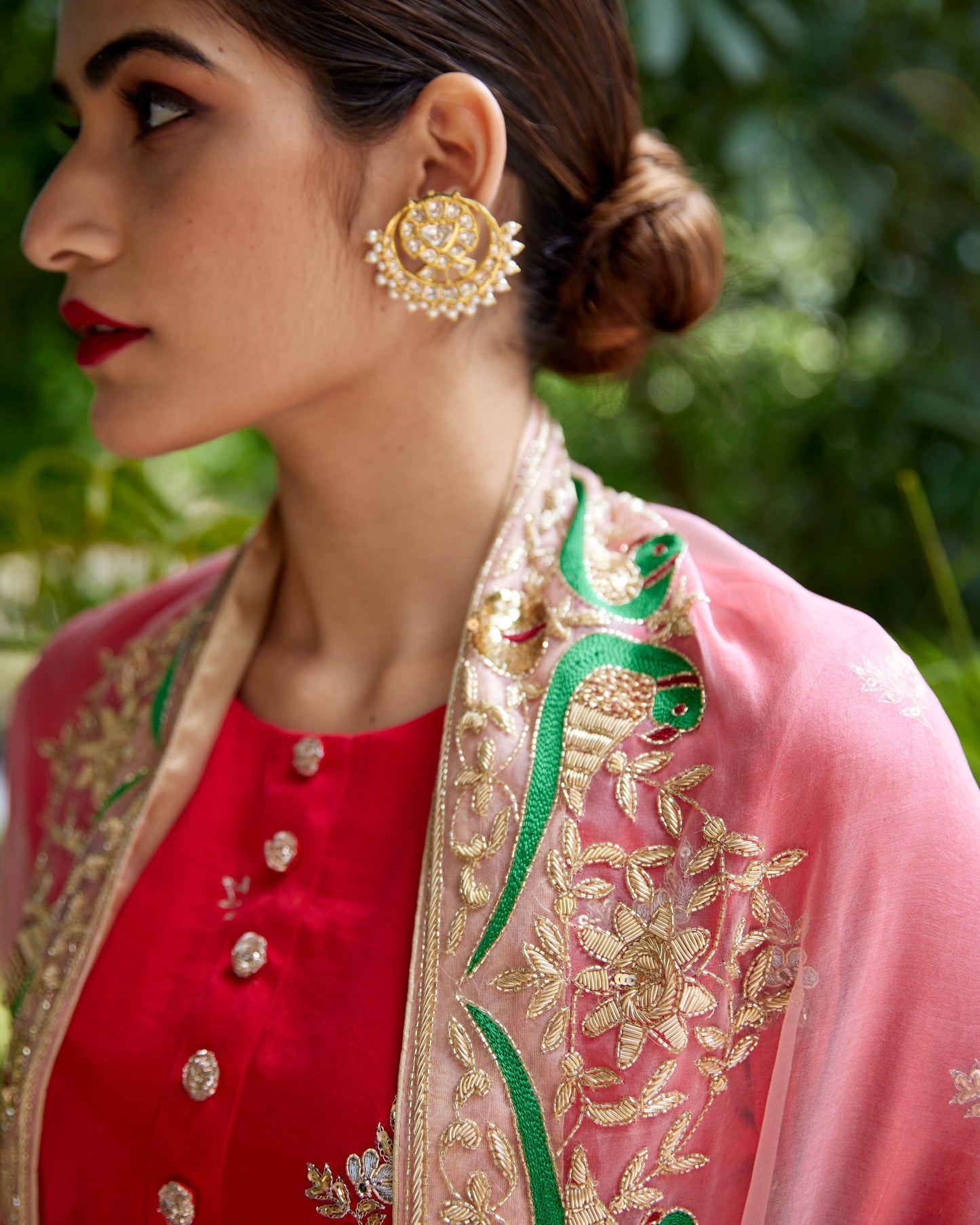 Red Urmila Kurta Set