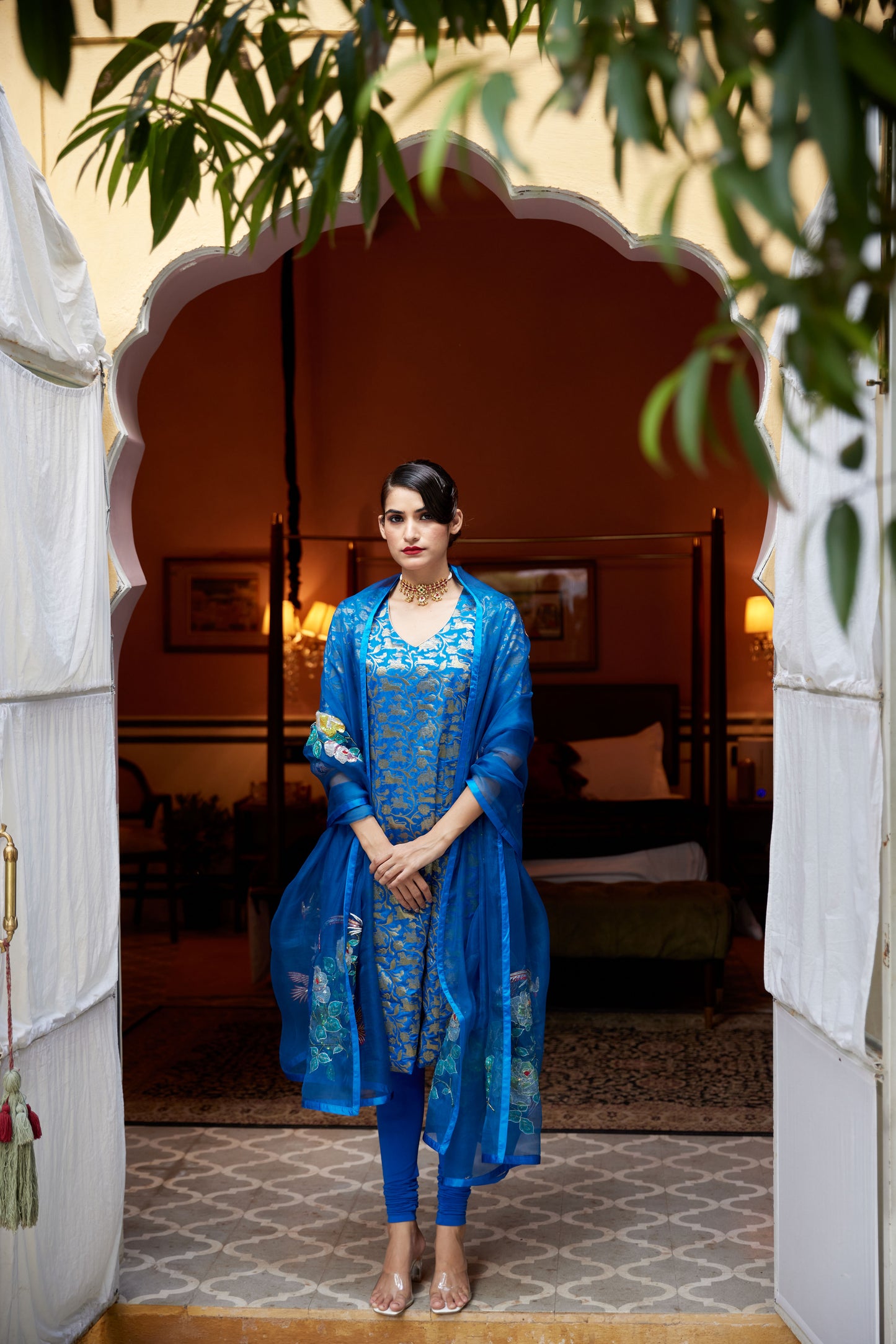 Cobalt Blue Gulafsha Kurta Set