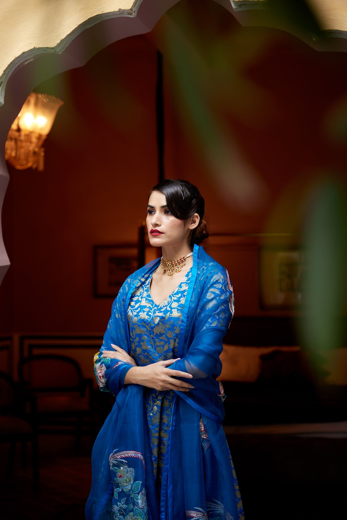 Cobalt Blue Gulafsha Kurta Set
