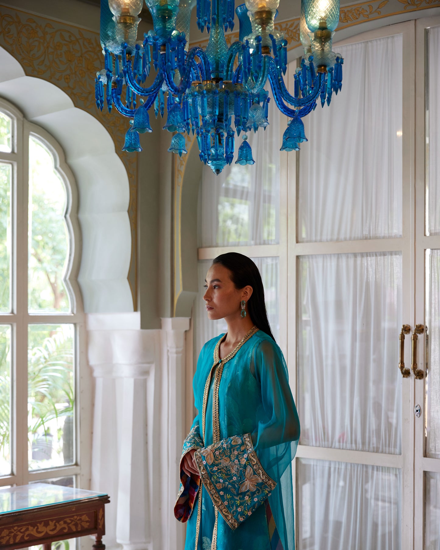 Turquoise Qaynat Overlay Set