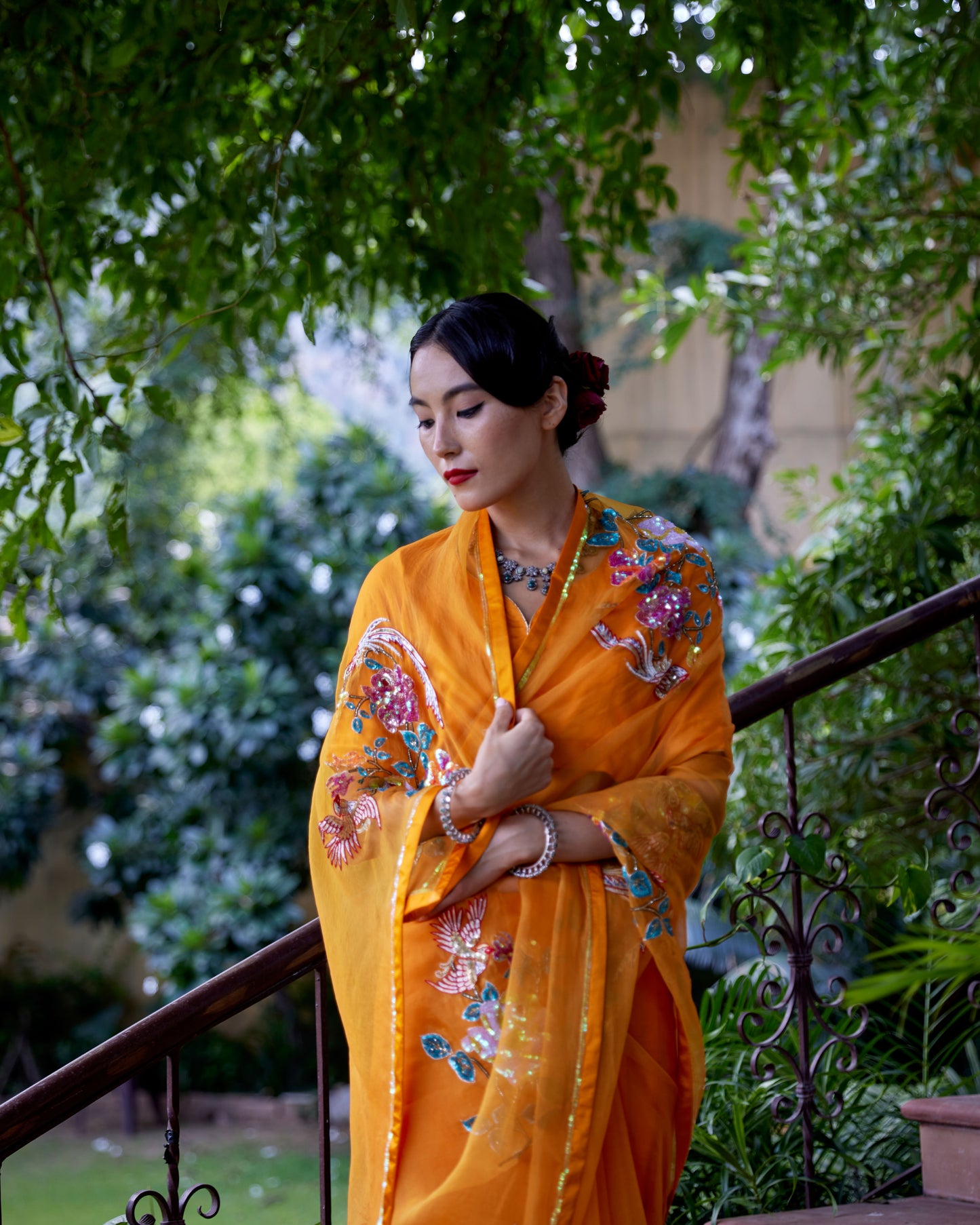 Mango Yellow Organza Lalitya Saree
