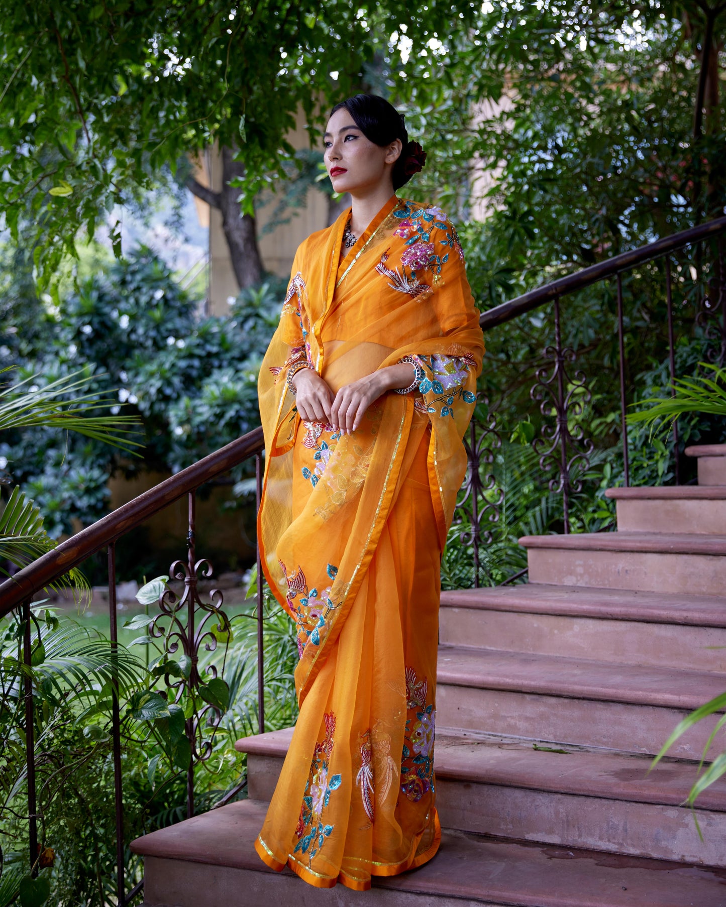 Mango Yellow Organza Lalitya Saree