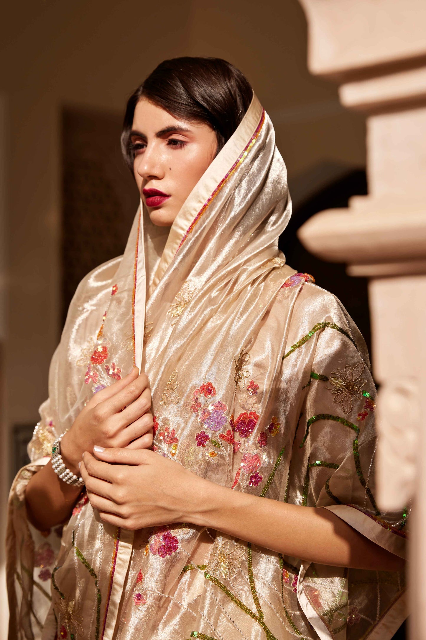 Silver Chandramani Tissue Saree