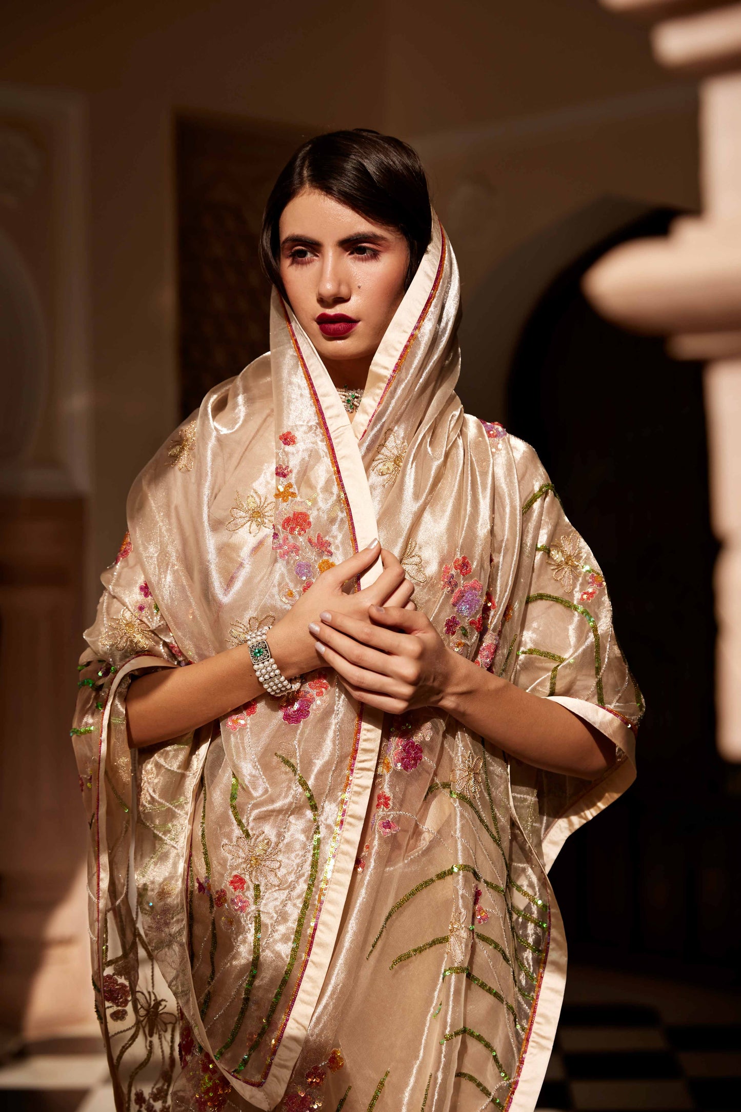 Silver Chandramani Tissue Saree