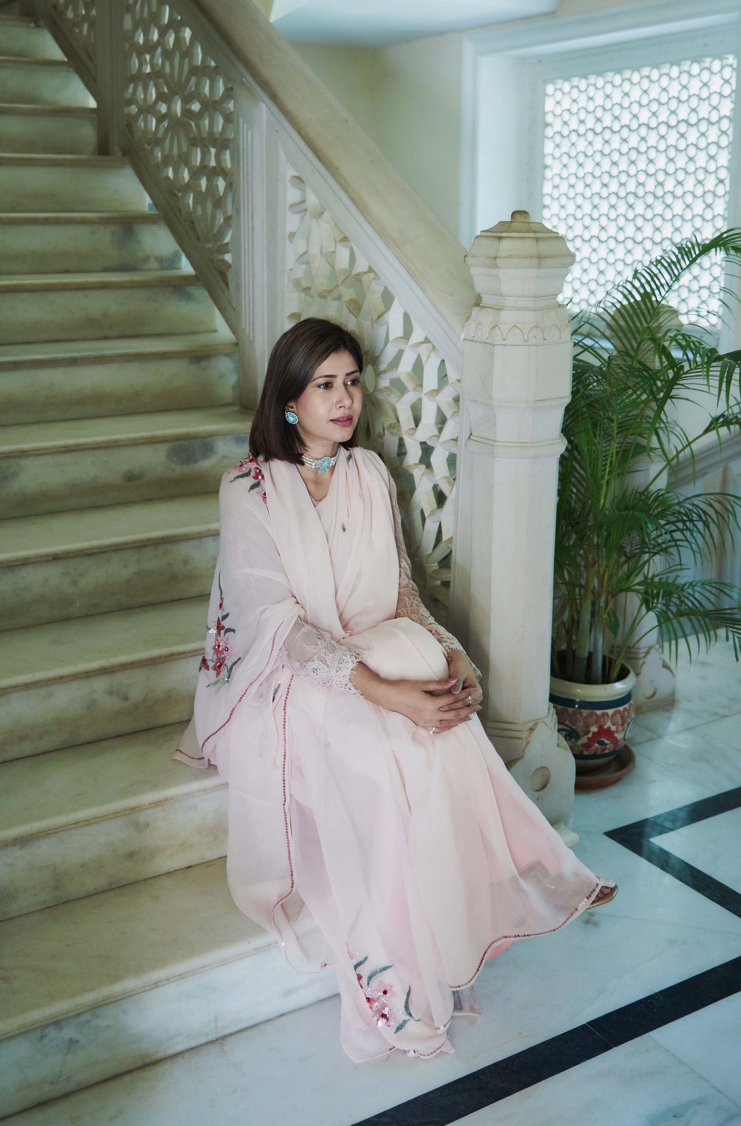 Blush Elle Chiffon Saree
