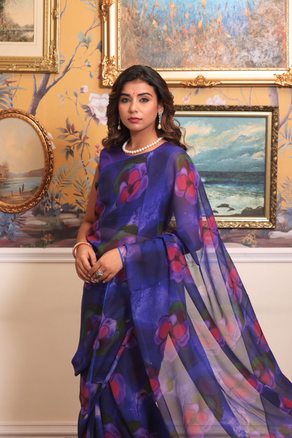 Sharmila Printed French Chiffon Saree