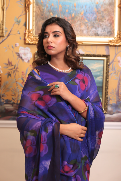 Sharmila Printed French Chiffon Saree
