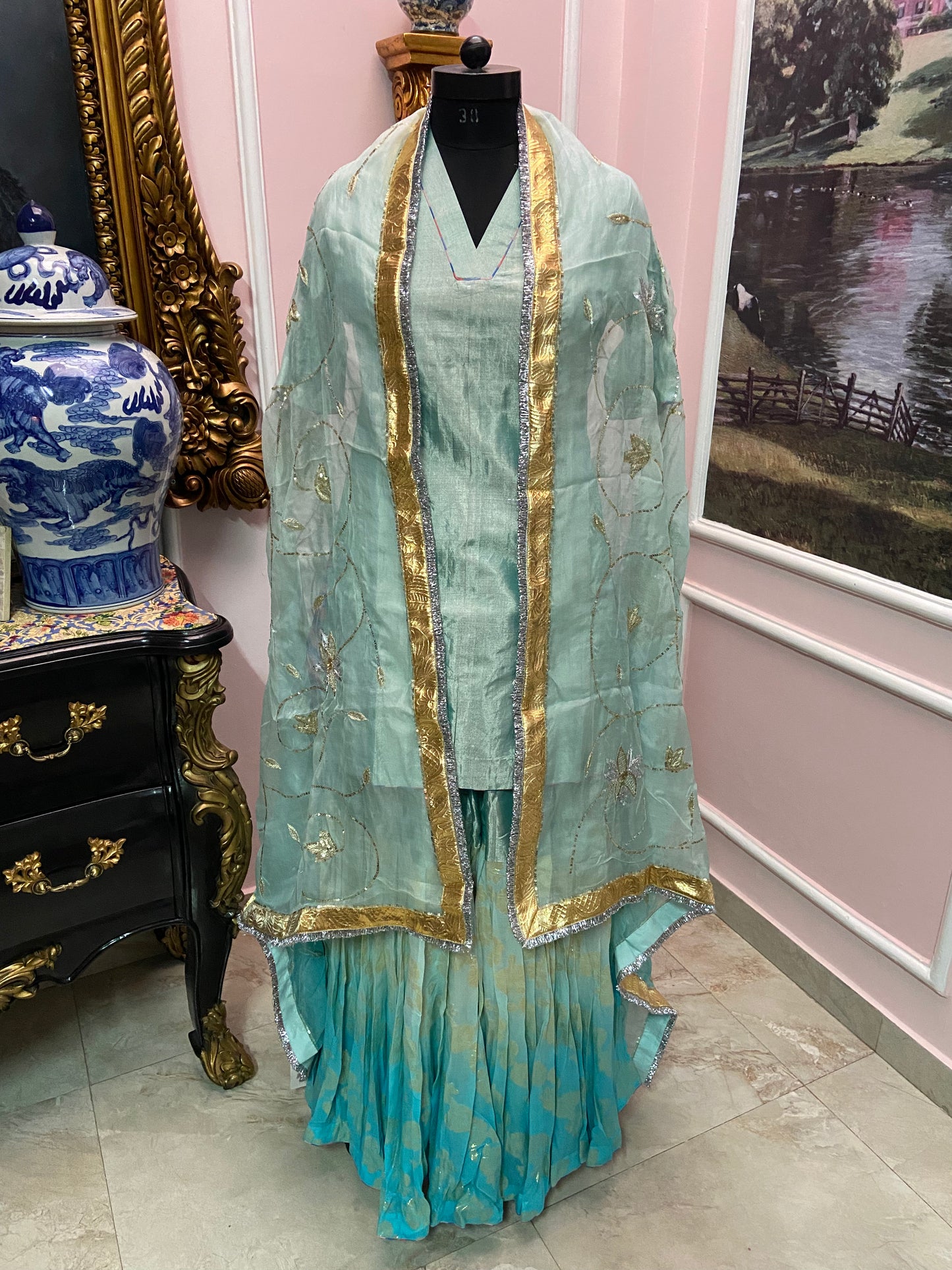 Aqua blue garara set