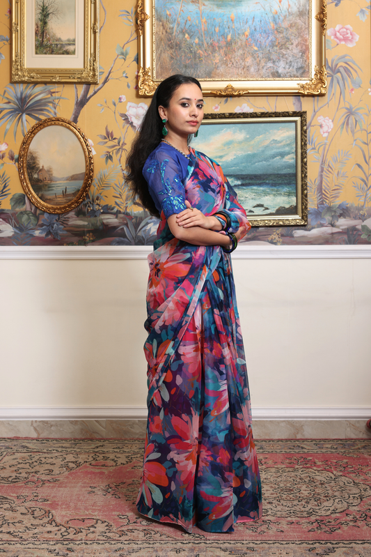 Godavari Printed French Chiffon Saree