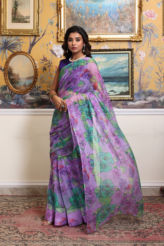 Margo Printed French Chiffon Saree
