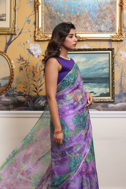 Margo Printed French Chiffon Saree