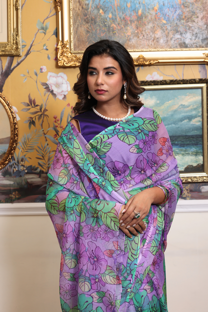 Margo Printed French Chiffon Saree