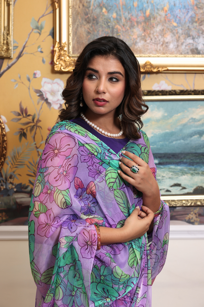 Margo Printed French Chiffon Saree