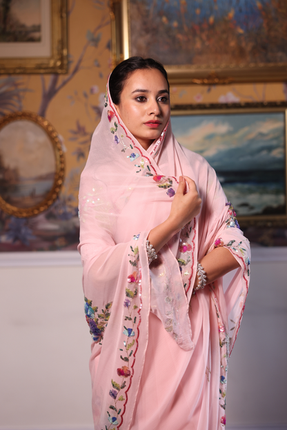 Gulnaar Pink Saree