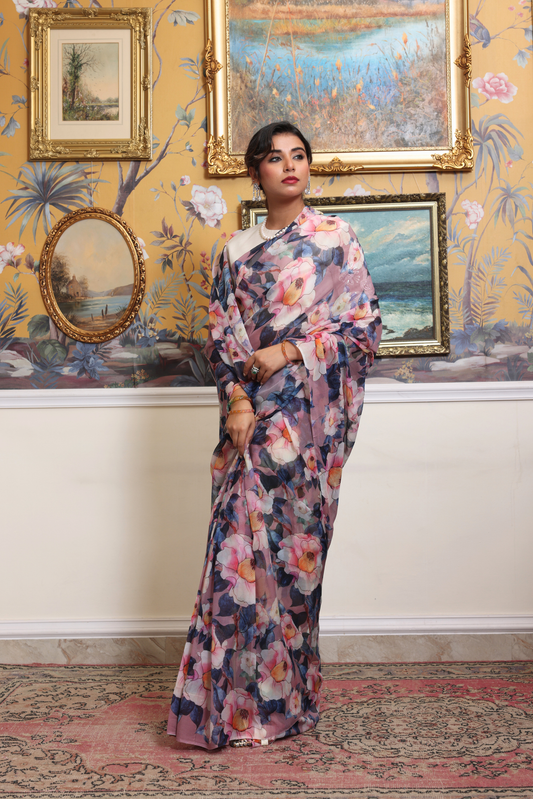 Mahi Printed French Chiffon Saree