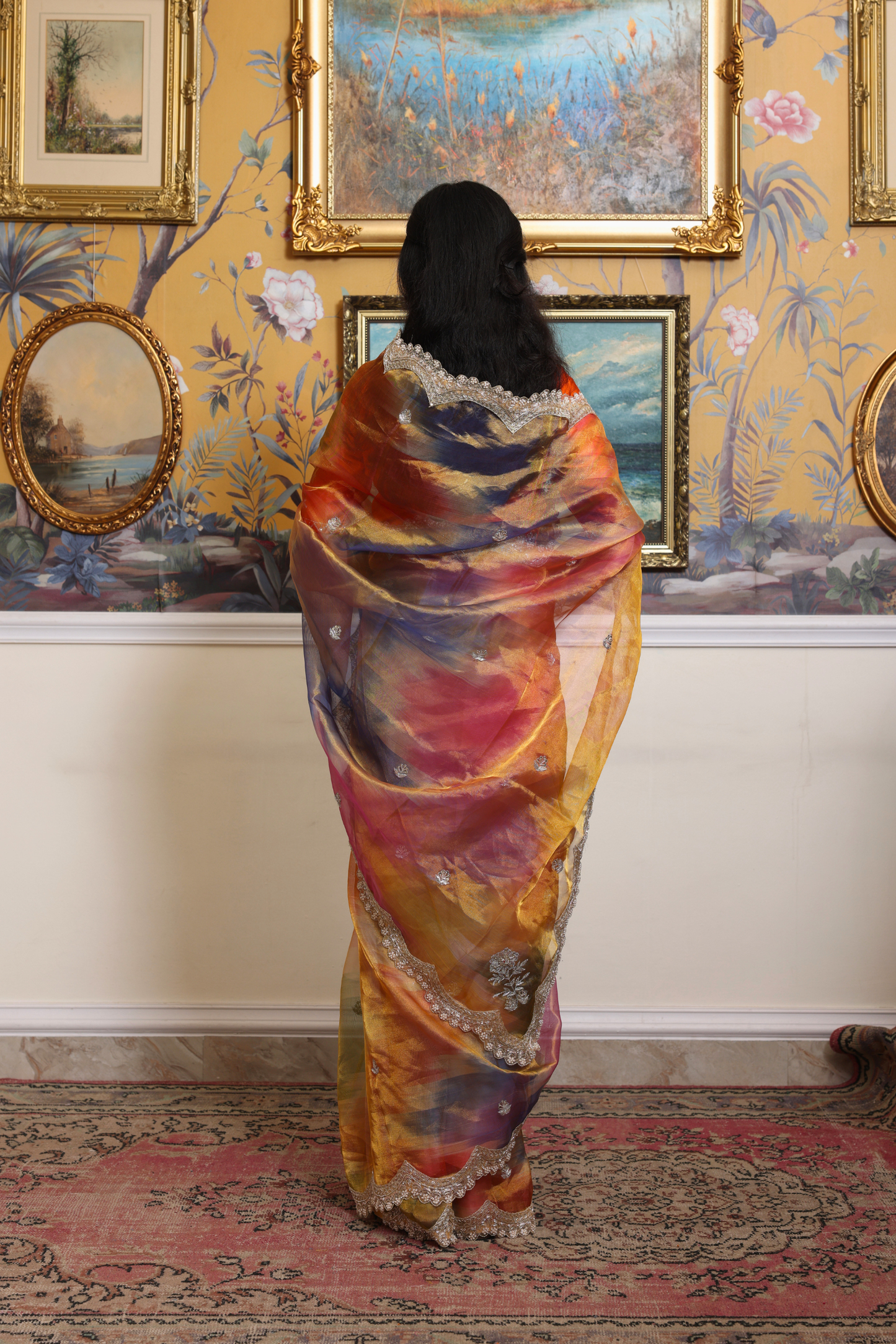 Prakarti rangkaat tissue saree