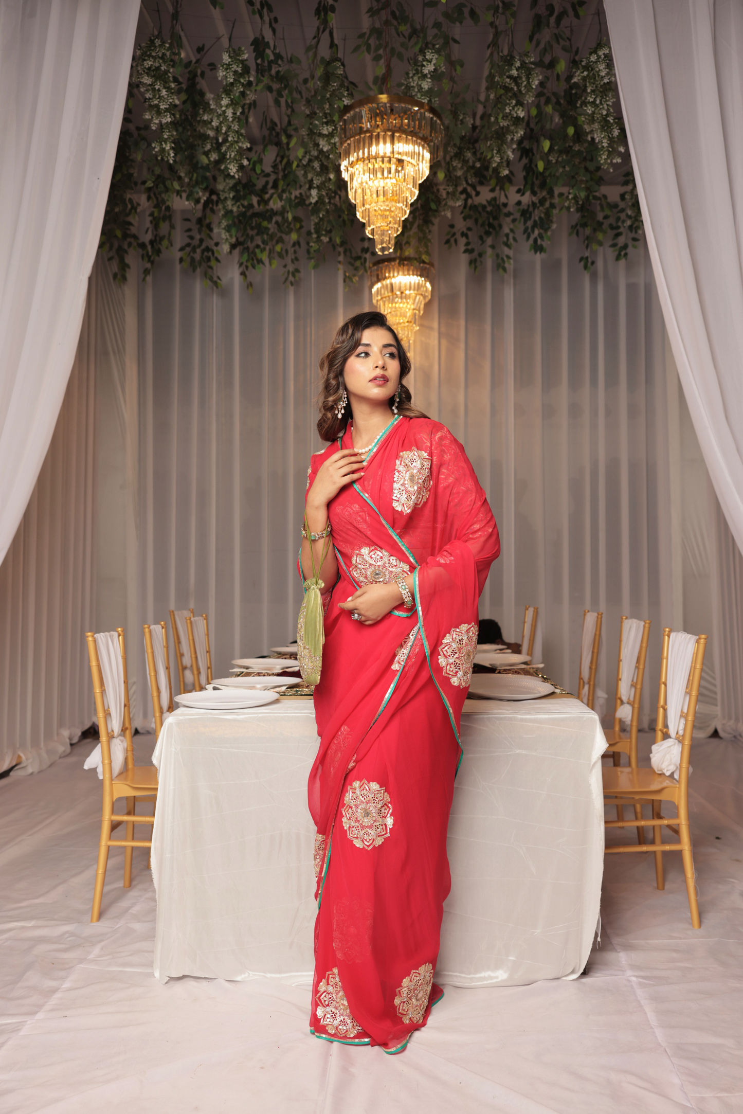 Madhumini Silk Chiffon Saree