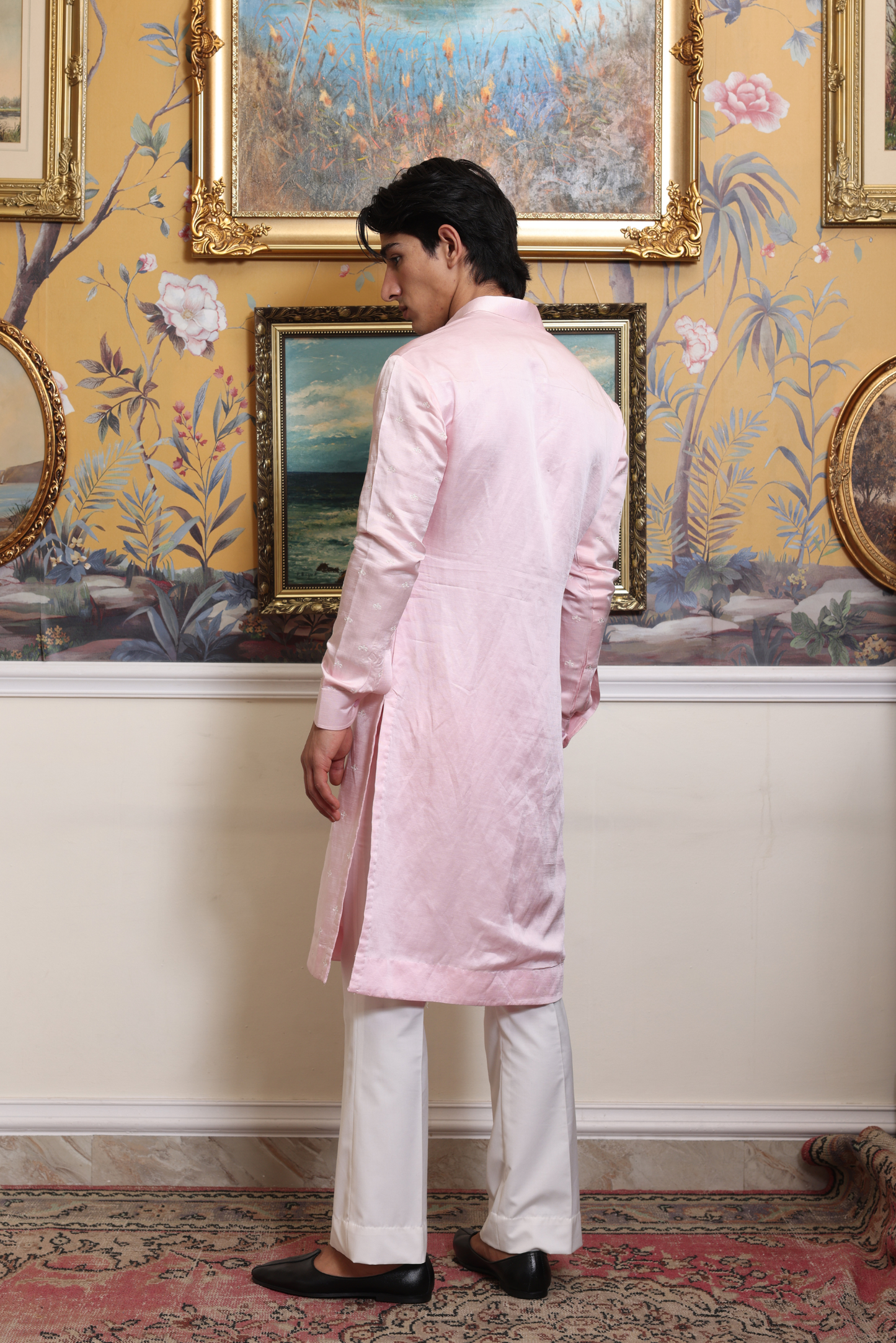 Aakash Pink Embroidered kurta