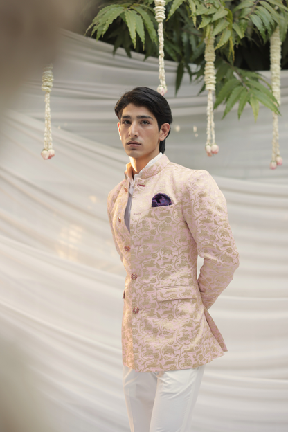 Dhawal Blush Pink Bandhgala