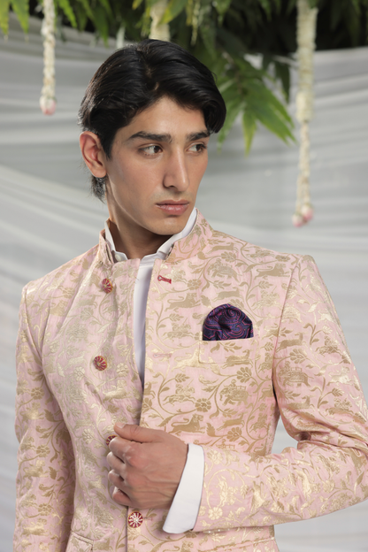 Dhawal Blush Pink Bandhgala