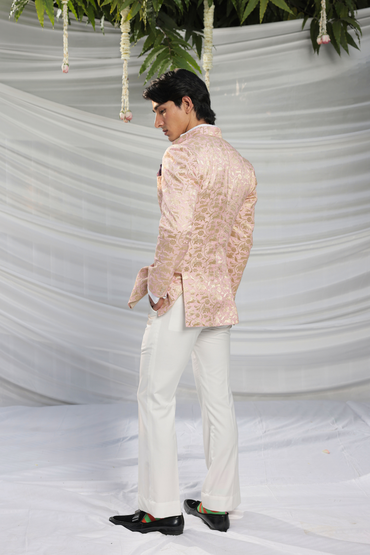 Dhawal Blush Pink Bandhgala
