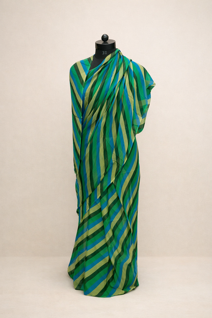 Neel Vanika Multicolor Chiffon Lehariya Saree