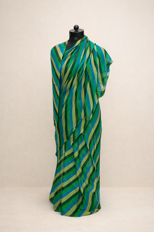 Neel Vanika Multicolor Chiffon Lehariya Saree