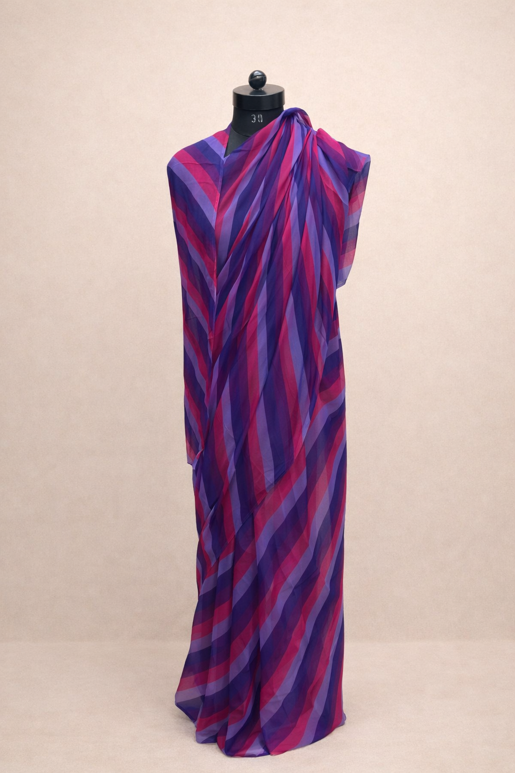 Berry Twilight Chiffon Lehariya Saree