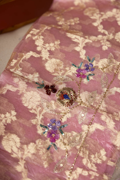 Rosé Lumière Tissue Saree