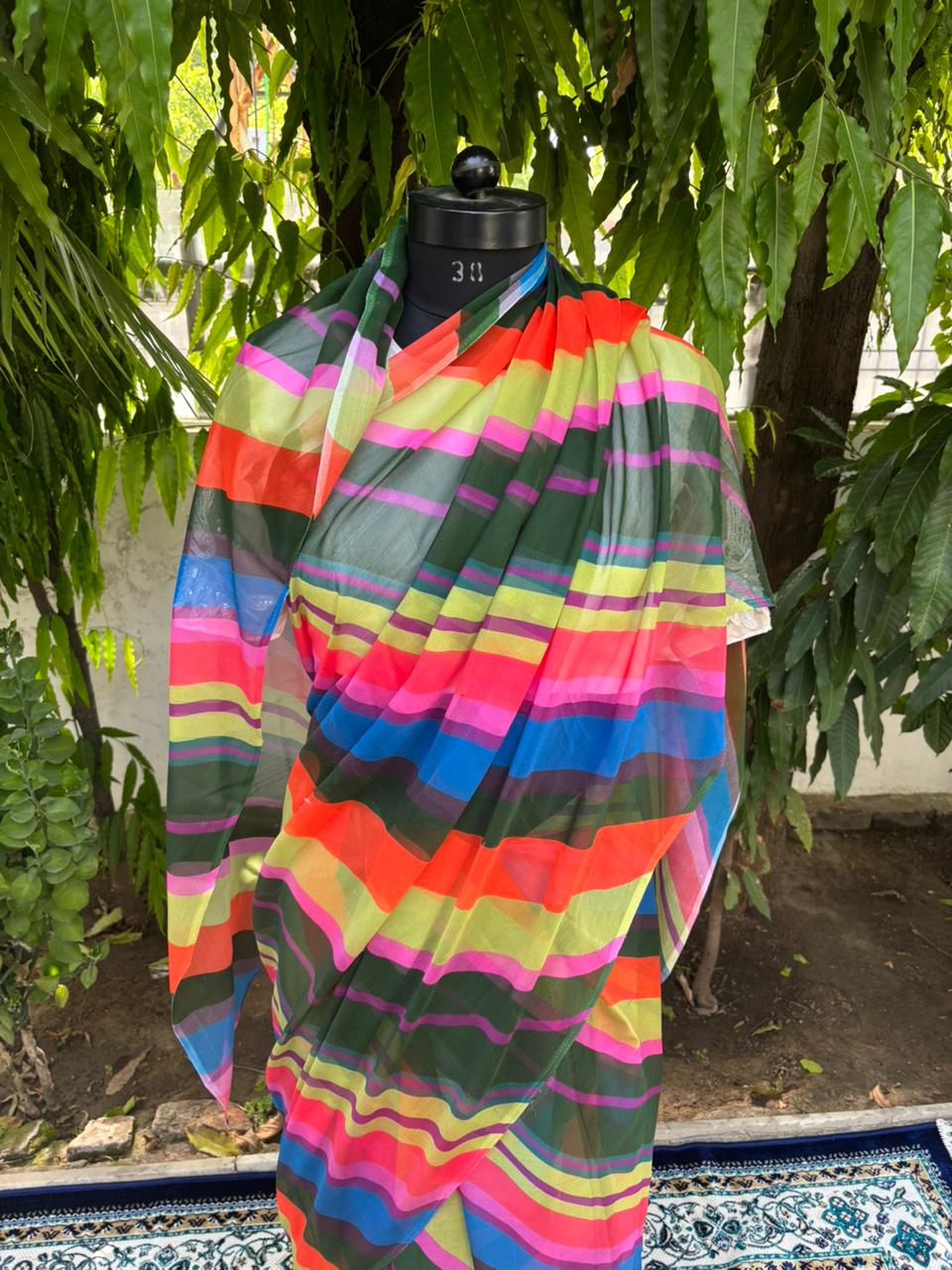 Summer Carnival chiffon lehariya saree
