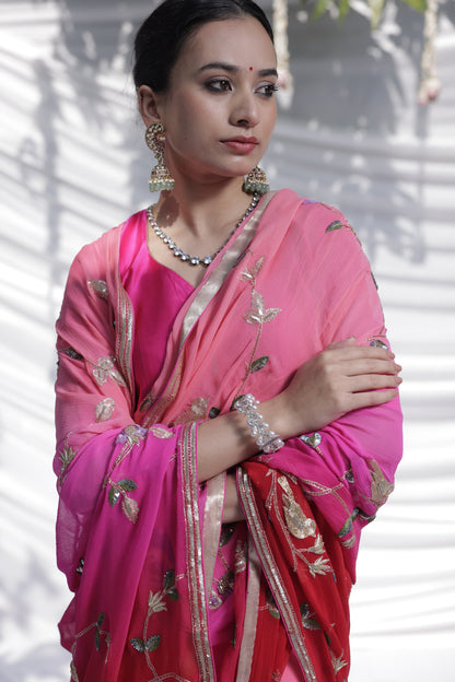 Subhangini ombre chiffon saree