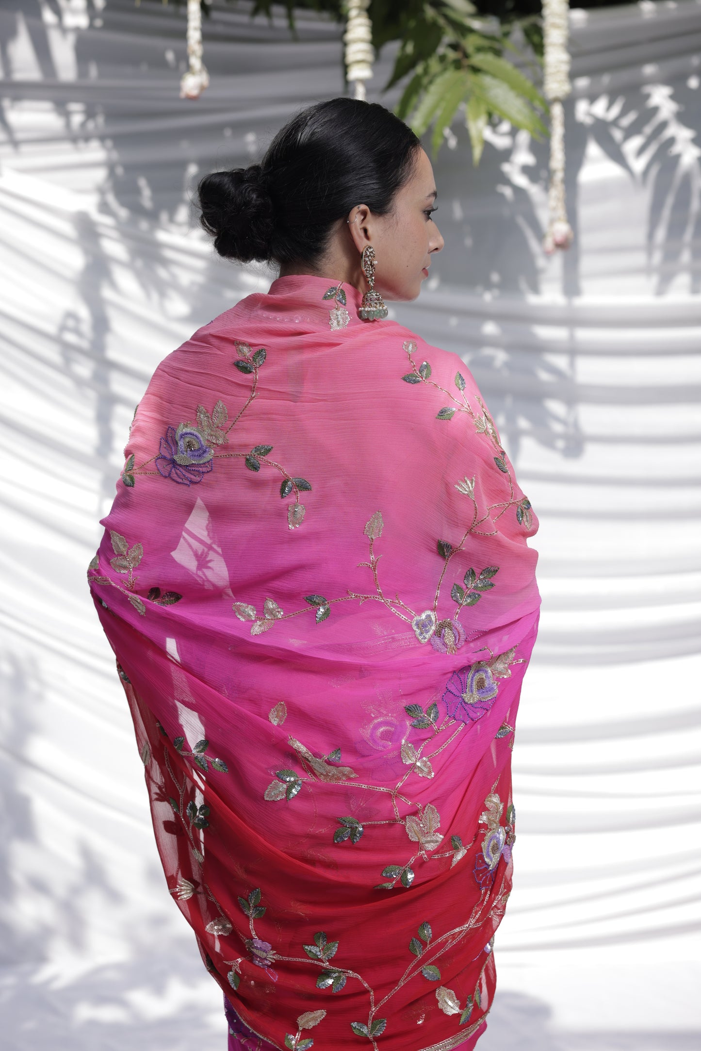 Subhangini ombre chiffon saree