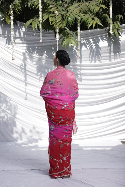 Subhangini ombre chiffon saree